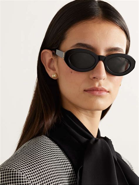 ysl oval acetate sunglasses|SAINT LAURENT EYEWEAR Shade oval.